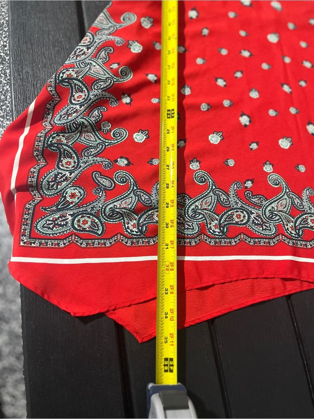 Zara Red Paisley Bandana Scarf Print Boho Dress S